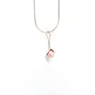 "silver lily drop Necklace" available at Artifex 