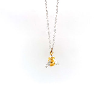 "Small chubby bee gold plated and silver Necklace" available at Artifex 