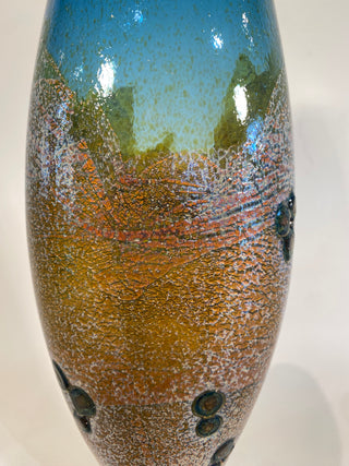 Cordial Blue Silver Gold Vase