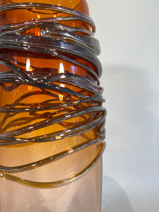 Large Brown Gold/ Silver Trailing Vase