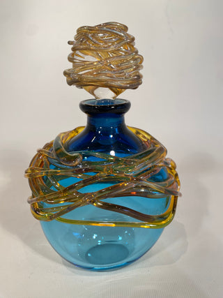 Golden Blue Trailing Perfume Bottle