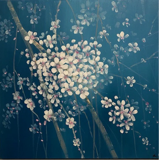 "Blue Blossom Framed Painting" available at Artifex