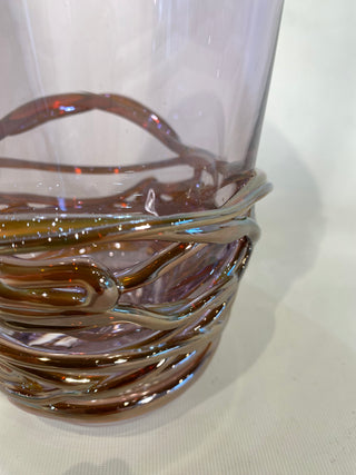 Large Purple Gold/ Silver Trailing Vase