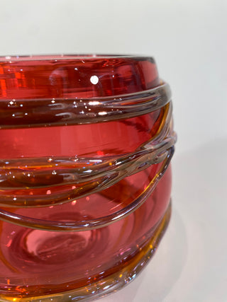 "Red/pink Golden Trailing Bowl" available at Artifex
