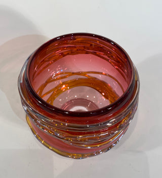 "Red/pink Golden Trailing Bowl" available at Artifex