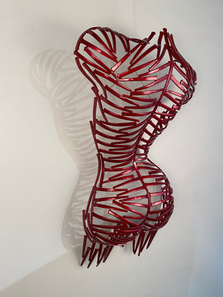 ""Nailed It" Red Ferrari Torso Back, Wall Hanging" available at Artifex