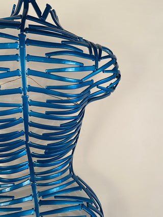 ""Nailed It" Wall hanging Torso Back in Mercedes Blue" available at Artifex