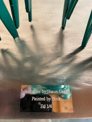 ""Nailed It"  Torso Front in BMW Green on Steel Base" available at Artifex