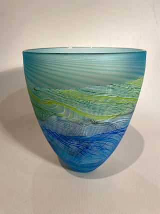 "Sea Shore Spring Tides Wide Vase" available at Artifex