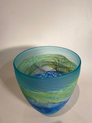 "Sea Shore Spring Tides Wide Vase" available at Artifex