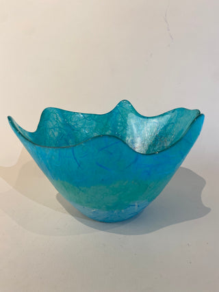 "Glass Splash Bowl with Silk Paper & Foil Fish Decoration" available at Artifex