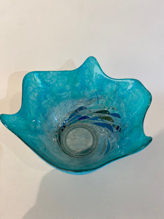 "Glass Splash Bowl with Silk Paper & Foil Fish Decoration" available at Artifex