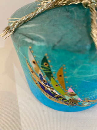 "Glass Potion Bottle with Silk Paper & Foil Fish Decoration" available at Artifex