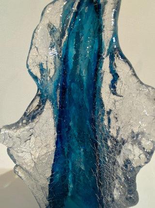 "Frozen Wave in Capri Glass Sculpture" available at Artifex 