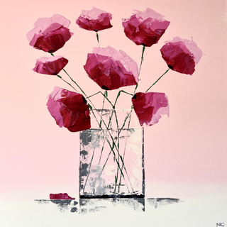 Magenta Poppies Painting