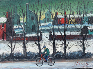 "Cyclist a Cornish Lane Painting" available at Artifex 