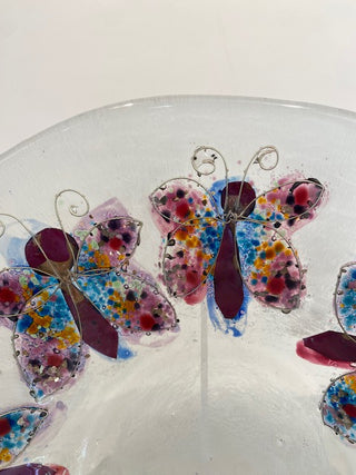 "Fused Glass Butterfly Bowl" available at Artifex
