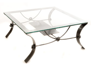 "Jacobean Coffee Table with Glass Top" available at Artifex