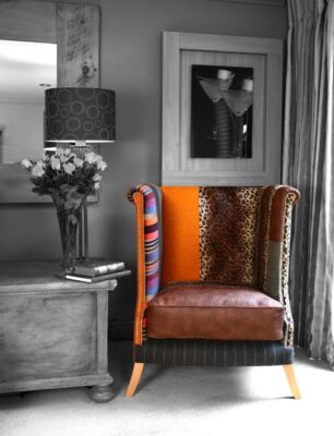 "Orange-Leopard Chair" available at Artifex