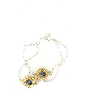"Sunflower Silver and Gold plate Bracelet" available at Artifex 