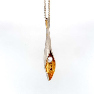 "long peapod silver Necklace" available at Artifex 