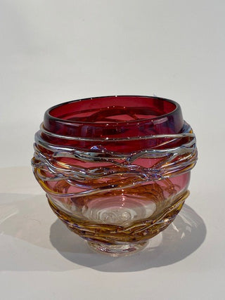 "Ruby Golden Trailing Bowl" available at Artifex 
