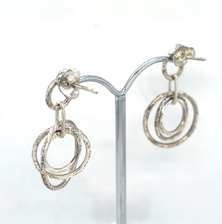 "Hammered hoop Drop stud Earrings" available at Artifex 