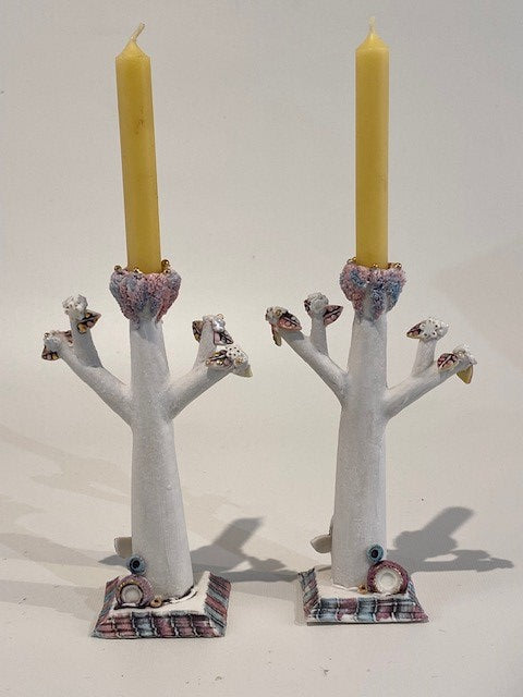 "A pair of thorn Candlestick holders" available at Artifex 
