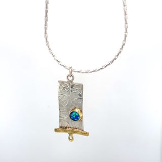 "Sterling silver blue opal pendant" available at Artifex 