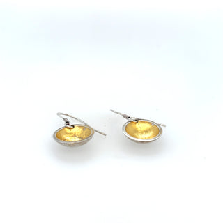 "Gold Leaf Dome Earrings" available at Artifex 