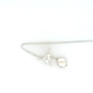 "Silver & Pearl Hare Necklace" available at Artifex 