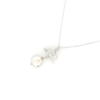 "Silver & Pearl Hare Necklace" available at Artifex 