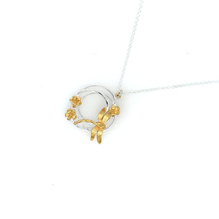 "Silver Gold Plated Enchanted Dragonfly Necklace" available at Artifex 