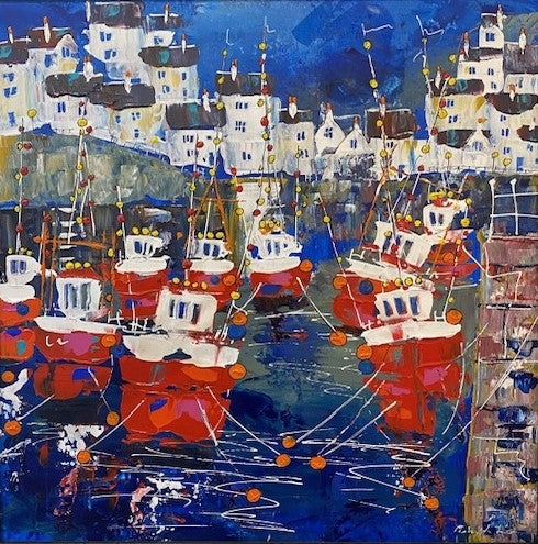 Late Evening Harbourside painting