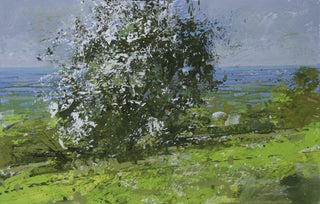 "May blossom on Willersey Hill Painting" available at Artifex 