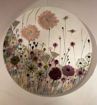 "Circular Pink & Green Meadow" available at Artifex 