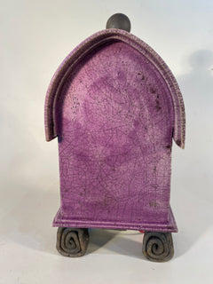 Medium Mauve Raku Mantle Clock