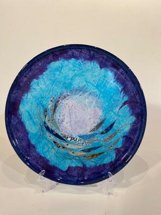 "Glass Bowl with Silk Paper & Foil Fish Decoration" available at Artifex 