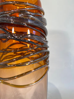 Large Brown Gold/ Silver Trailing Vase