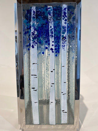 "Large Blue Birch Lantern" available at Artifex 
