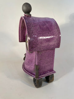Medium Mauve Raku Mantle Clock