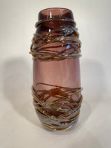 Silver and Red Trailing vase
