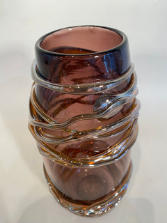 Silver and Red Trailing vase