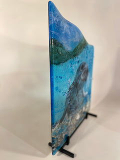 "The Searching Seal" Fused Glass Panel