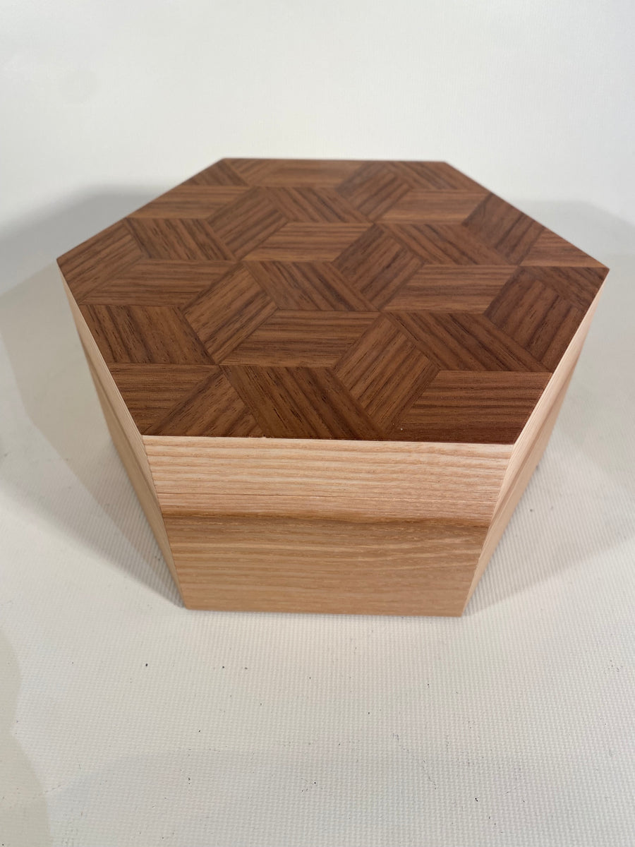 Hexagonal Walnut Ash Box