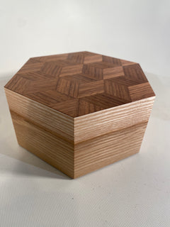 Hexagonal Walnut Ash Box
