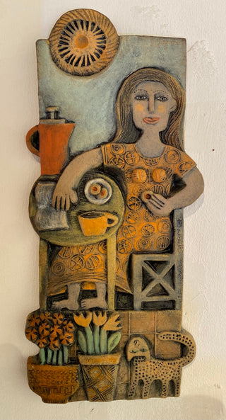 She Loves Orange Ceramic Panel