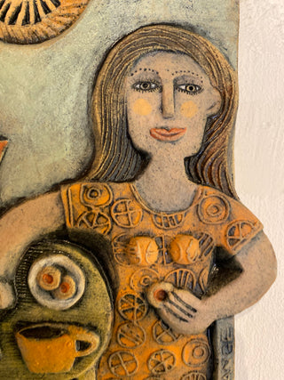 She Loves Orange Ceramic Panel