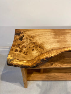 Burr Oak Bench/Bookcase/Tv Cabinet