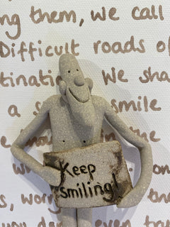 Keep Smiling - Ceramic on Canvas
